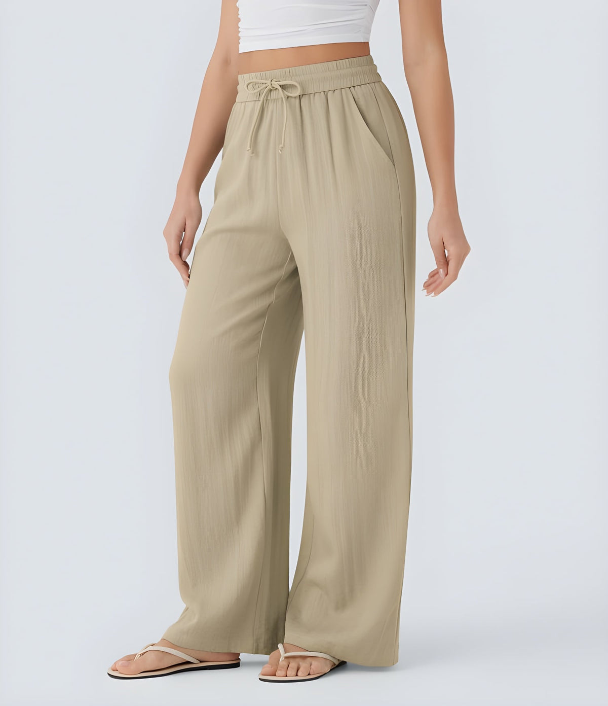 LIORA WIDE-LEG LINEN STYLE PANTS