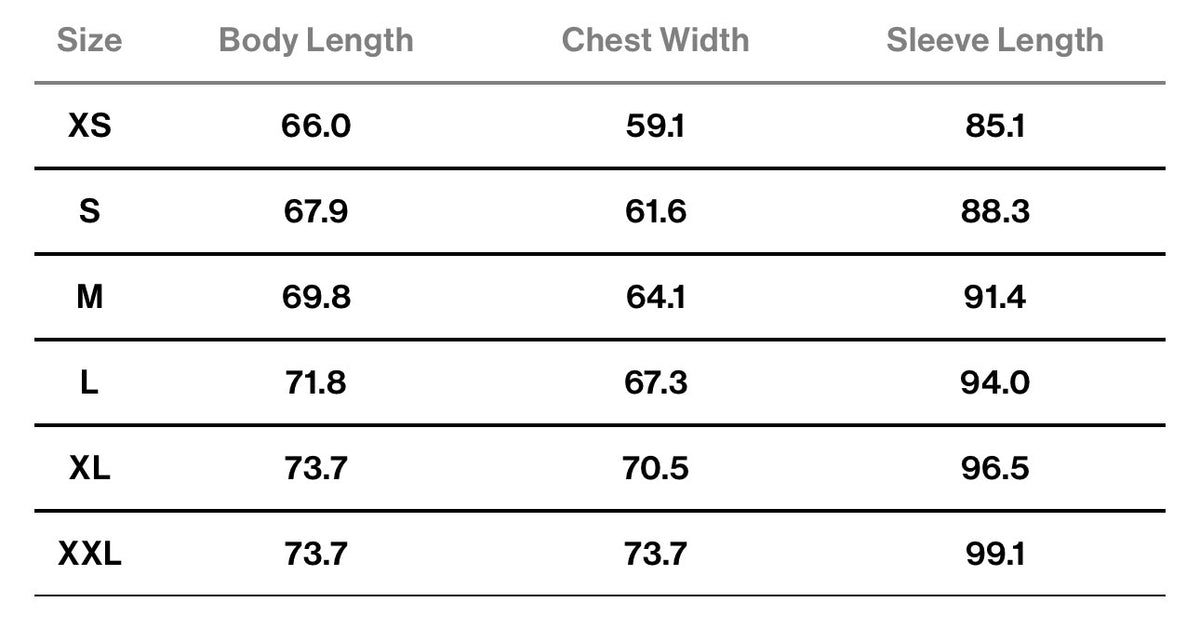 Size chart